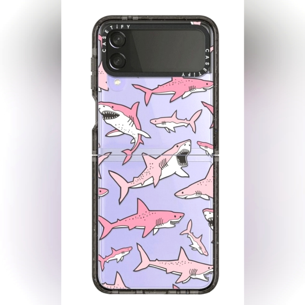 NIB Casetify Galaxy Z flip 4 Case- LIMITED EDITION Pink Sharks